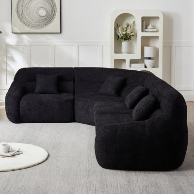 Canapé modulaire incurvé moderne de luxe, canapé modulaire en chenille Cloud