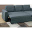Salon modulaire convertible en polyfibre gris-bleu avec lit escamotable, rangement et méridienne réversible, lit moderne