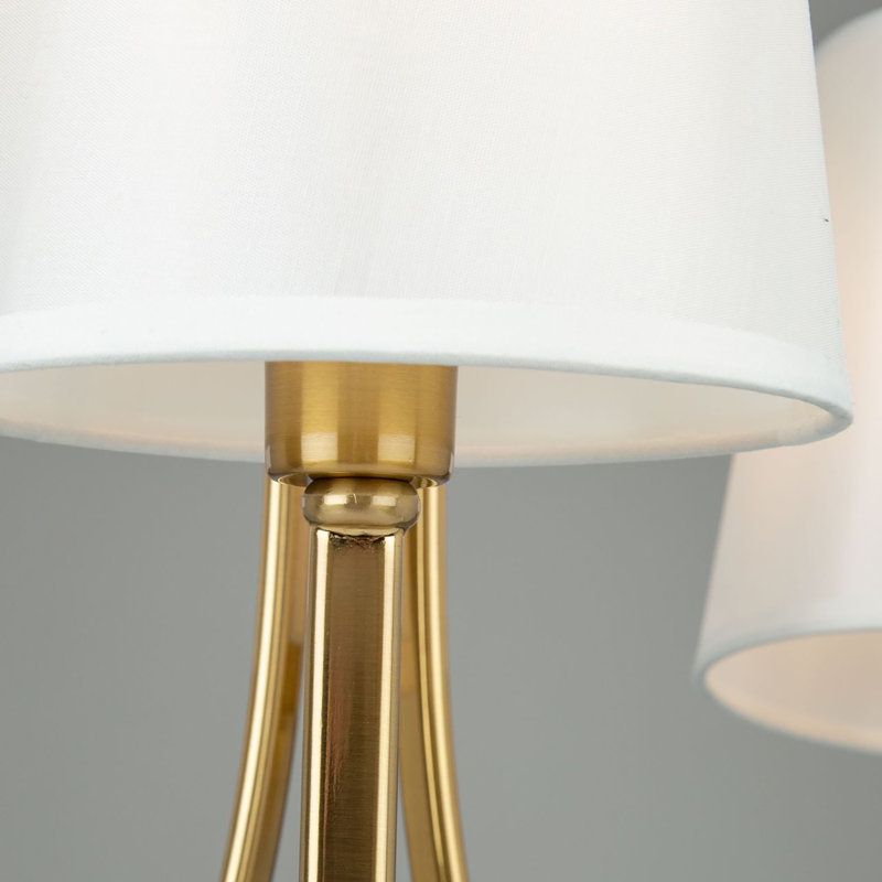 3 - Light Dimmable Chandelier, Brushed Gold