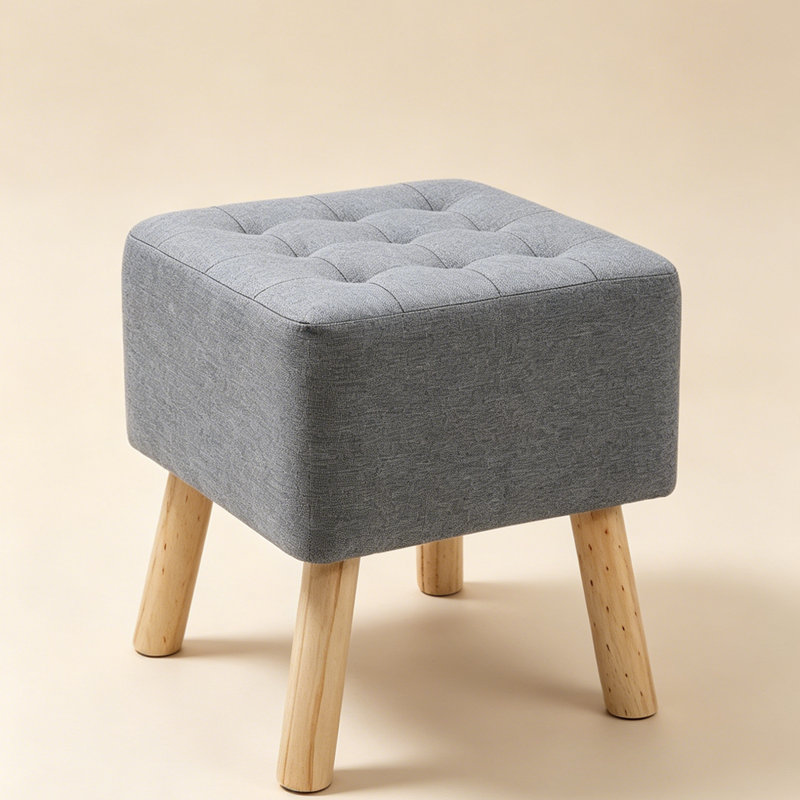 Linen Upholstered Bench, Grey
