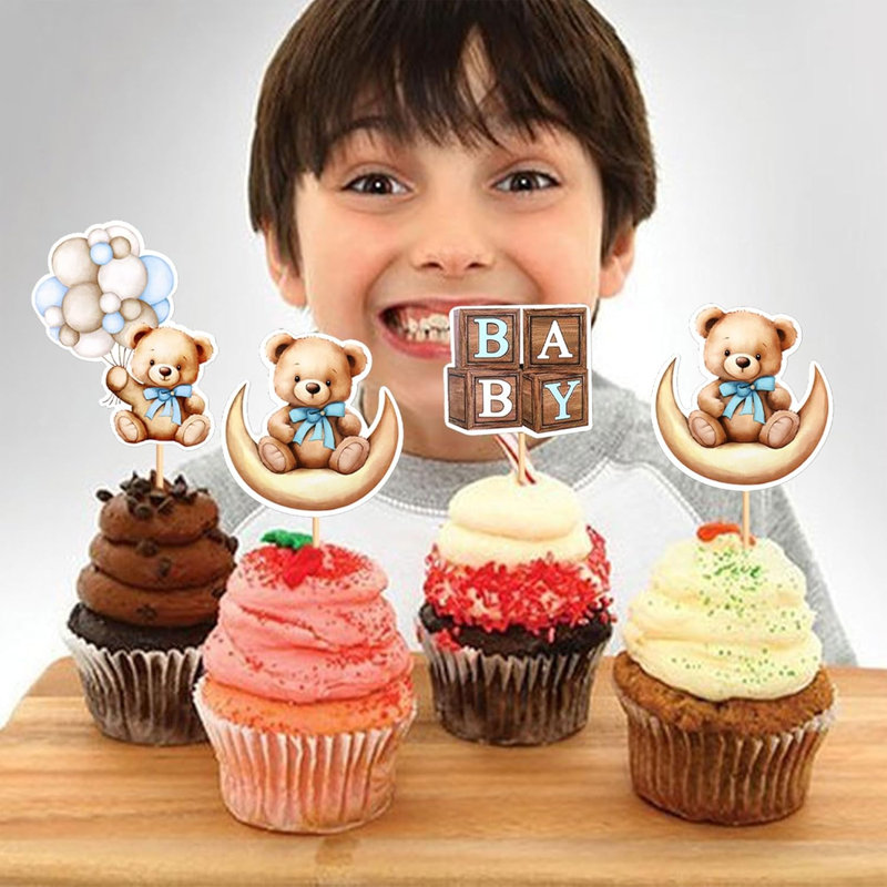 36 pièces, petits ours bleus, petits gâteaux, petits oursons en peluche, petits gâteaux