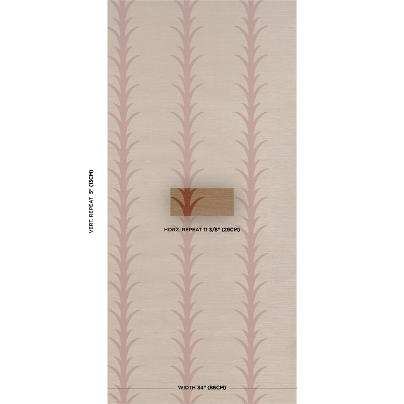 Schumacher X Celerie Kemble Striped Wallpaper Roll, Brown
