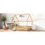 Lit double en bois pleine grandeur avec structure de toit-124917685-124917688