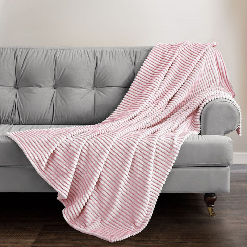 Allia Thermal Modern Printed Cord Throw Blanket, Pink, W127 x L152cm