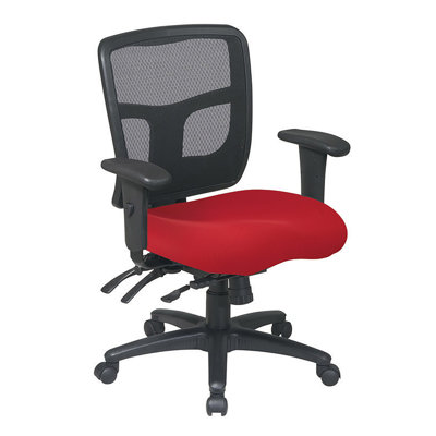 Y Mesh Back Ergonomic Office Chair with Back Support, Seat Slide and Adjustable Arms, Red