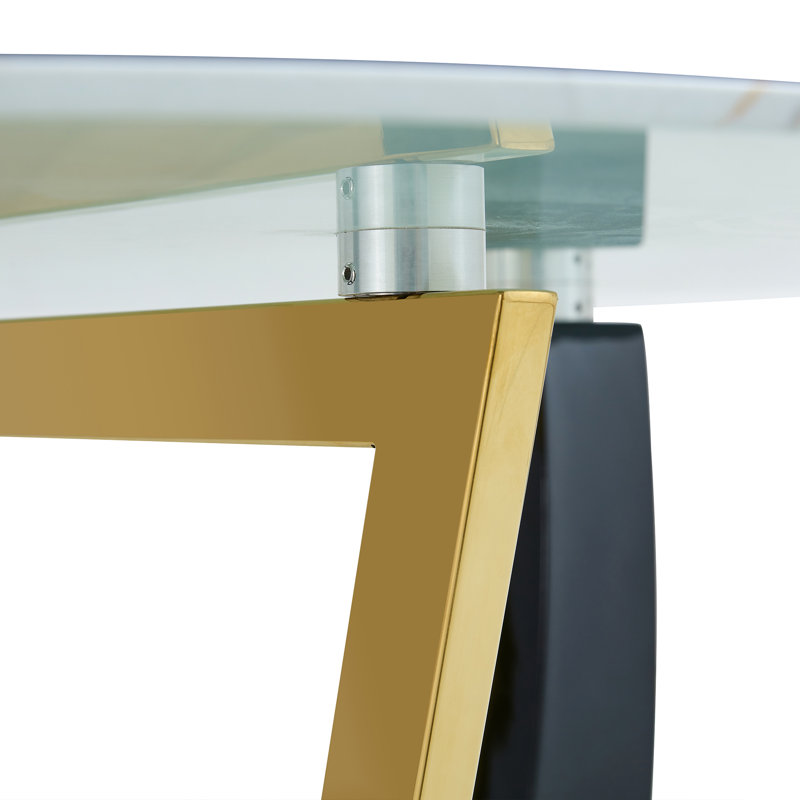 Table de salle à manger ronde Contemporary, H 30 po x L 48 po x l 48 po, Beige/gris