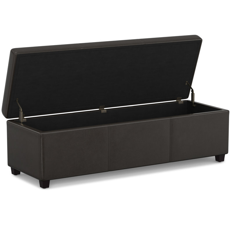 Tanners Brown Faux Leather Extra Large Storage Ottoman Bench