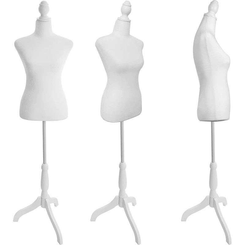 MeetingHome Adjustable 67" H Dress Form, White