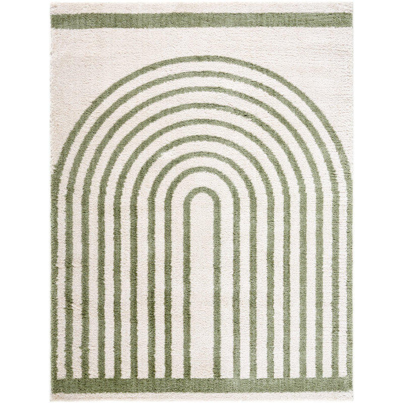 Green Modern Washable Shaggy Rug, Geometric Anti-Slip Rug For Living Room, Dining Room, Bedroom, Kitchen