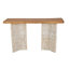 Console de salon en bois de teck brun Cole et Grey avec pieds en lattes Envi