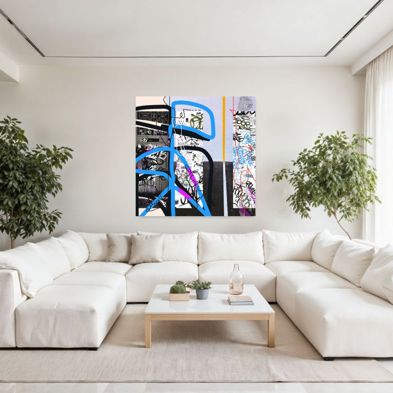 Art contemporain, art contemporain abstrait, H 48 po x l 48 po