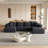 Boneless L Shaped Sectional with 6 Pillows-785336792