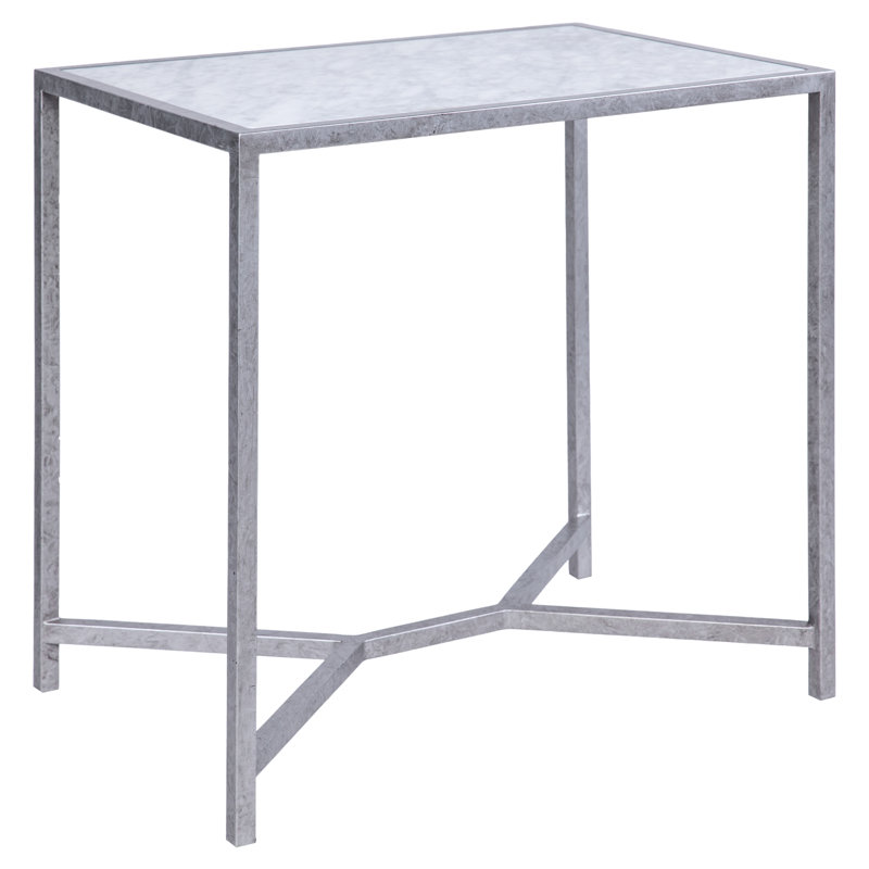 Web Marble End Table, Royal Silver