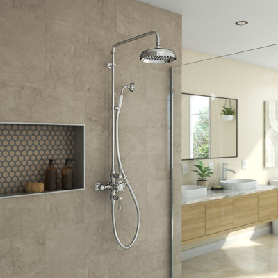 Ensemble de robinet de douche thermostatique avec douche à main Abbey (valve incluse)