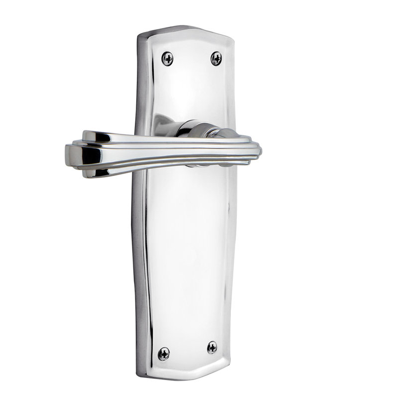 Prairie Plate Single Dummy with Fleur Lever, Left Handed, Bright Chrome