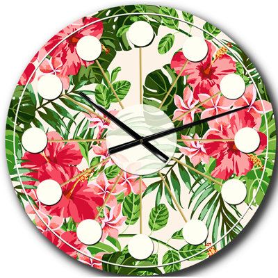 Horloge murale style tropical Mid-Century