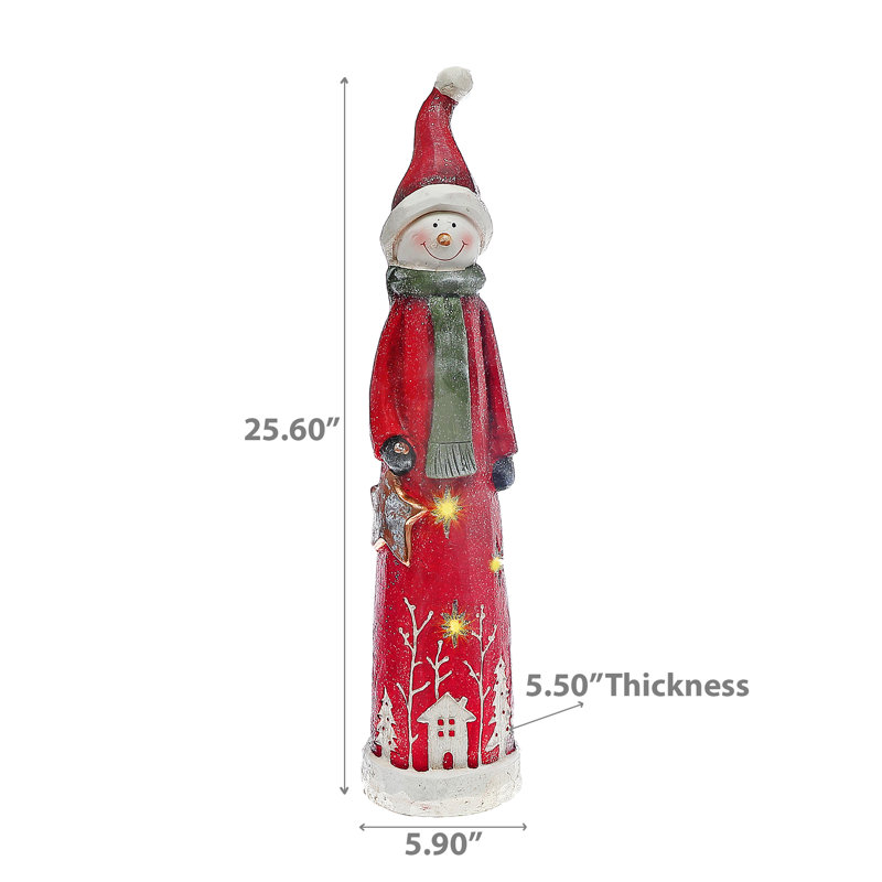 Figurine de Noël bonhomme de neige rouge