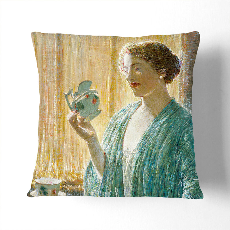 Strawberry Tea Set Square Throw Cushion, 55cm H x 55cm W x 20cm D