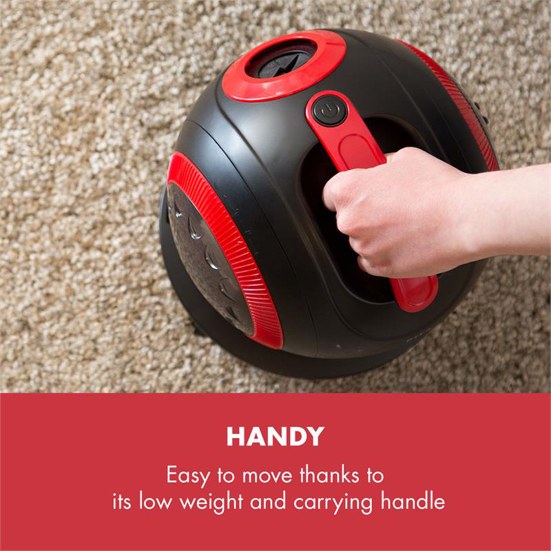 OneConcept Bagless Canister Vacuum, Black/Red