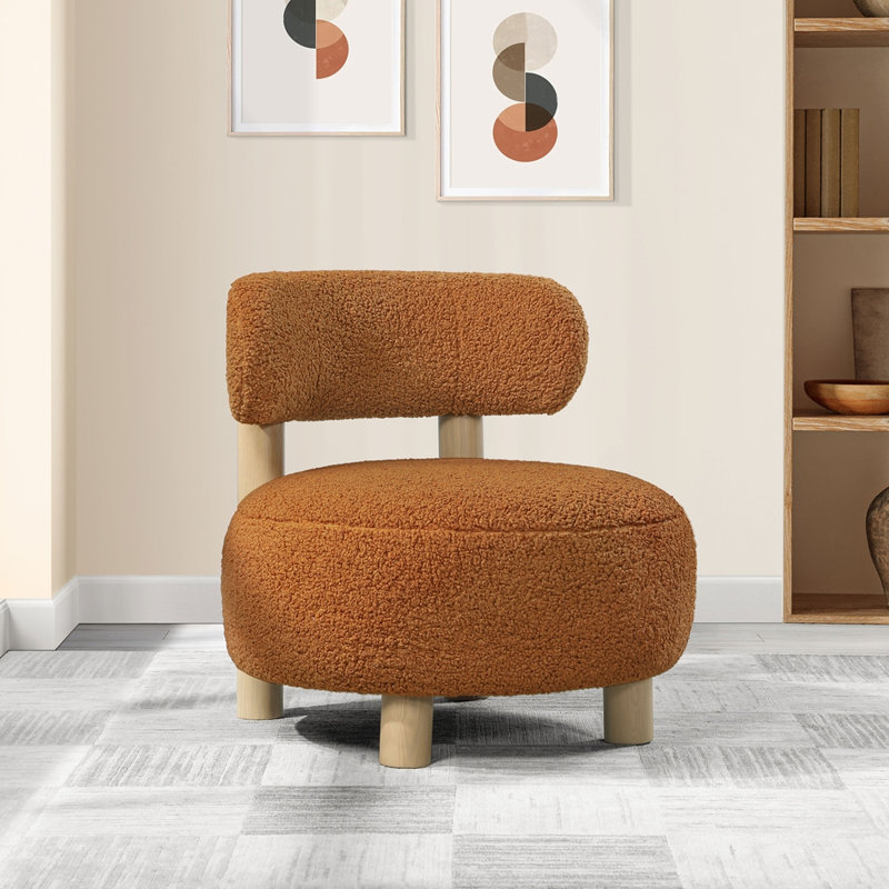 Fauteuil rembourré rembourré, Orange