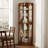 6 Shelf Corner Curio Display Cabinet with Lights, Mirrors And Adjustable Shelves-1189965071