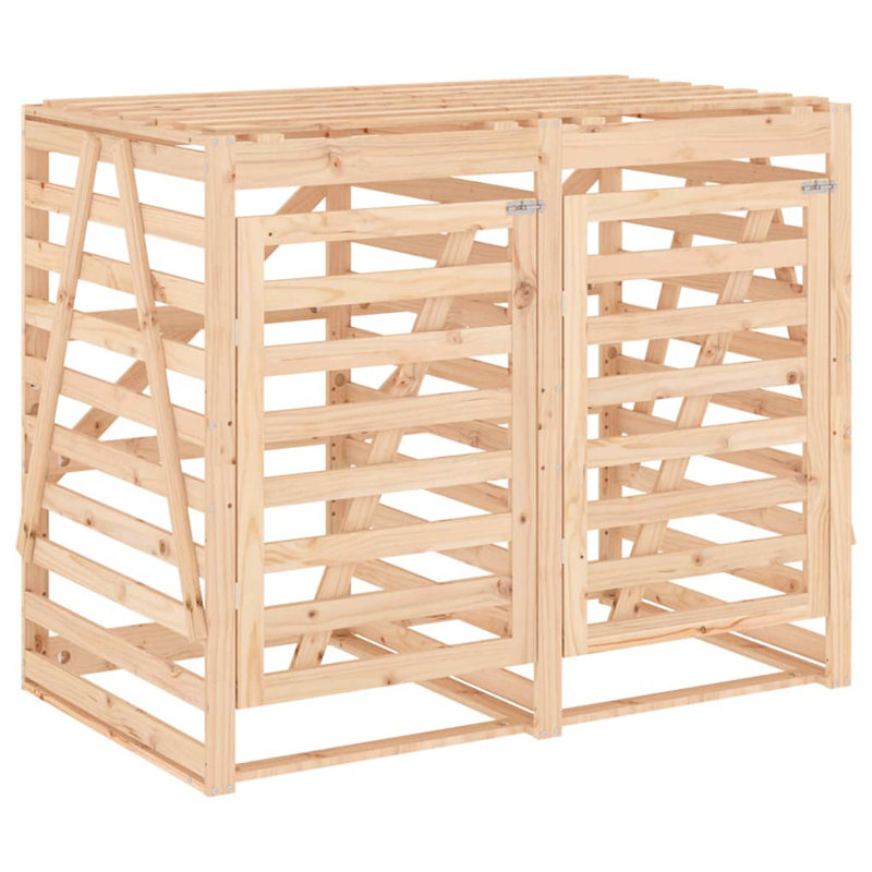 Neki Wooden Double Bin Store, Natural