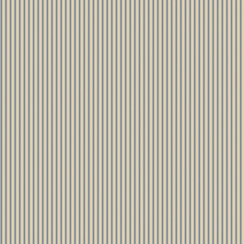 Miniatures 3 Collection Ticking Stripe Wallpaper Roll, Navy/Beige
