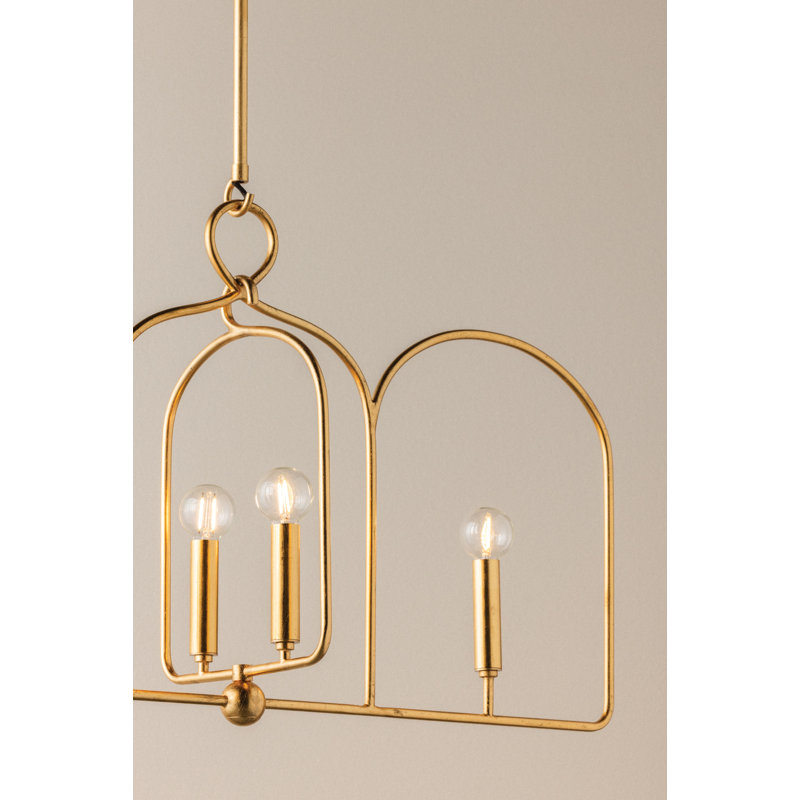 Mallory 6 Light Linear, Aged Brass