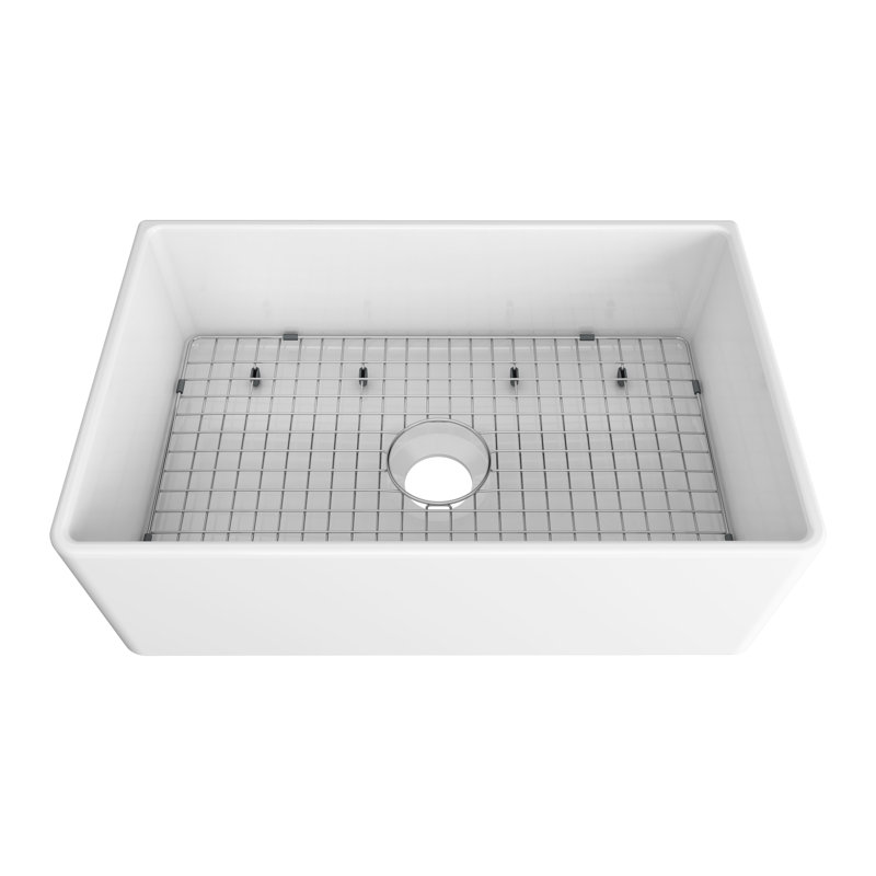 ADRIA FIRECLAY KITCHEN SINK, 30", Polished White