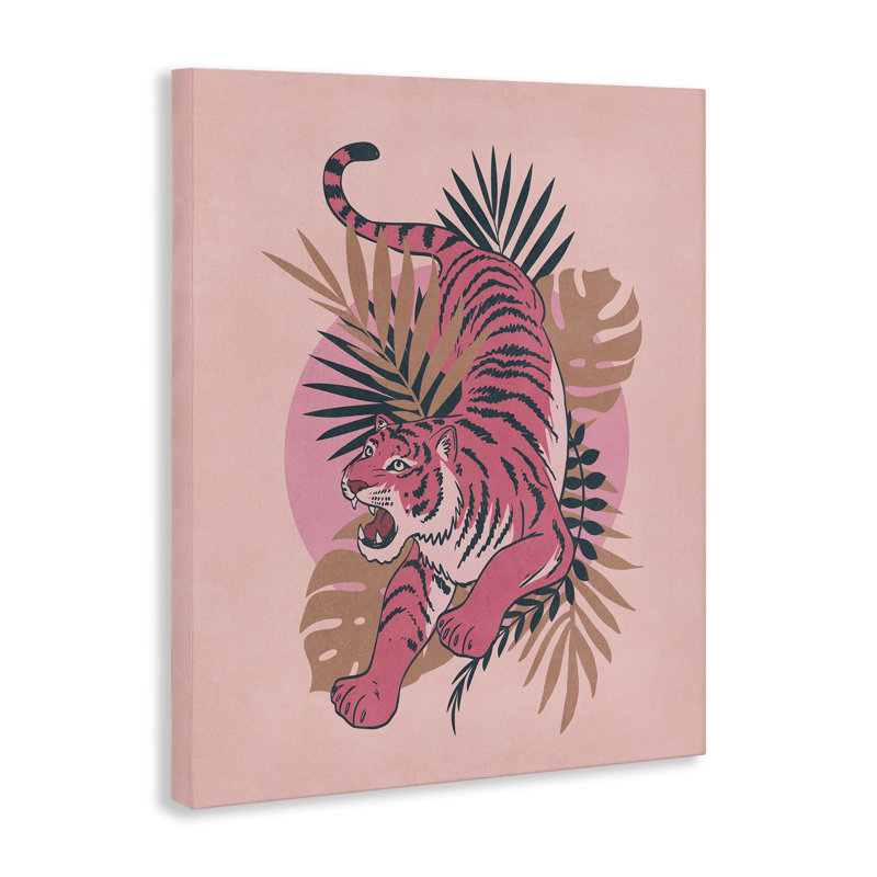 Art mural sur toile «Mute Retro Tiger» par Nataly White, H 20 po x l 16 po