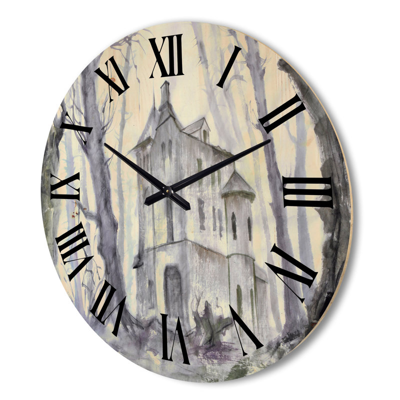 Horloge murale Haunted Castle in the Woods, Très grand