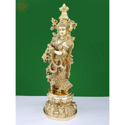 Statue en laiton Radha Rani