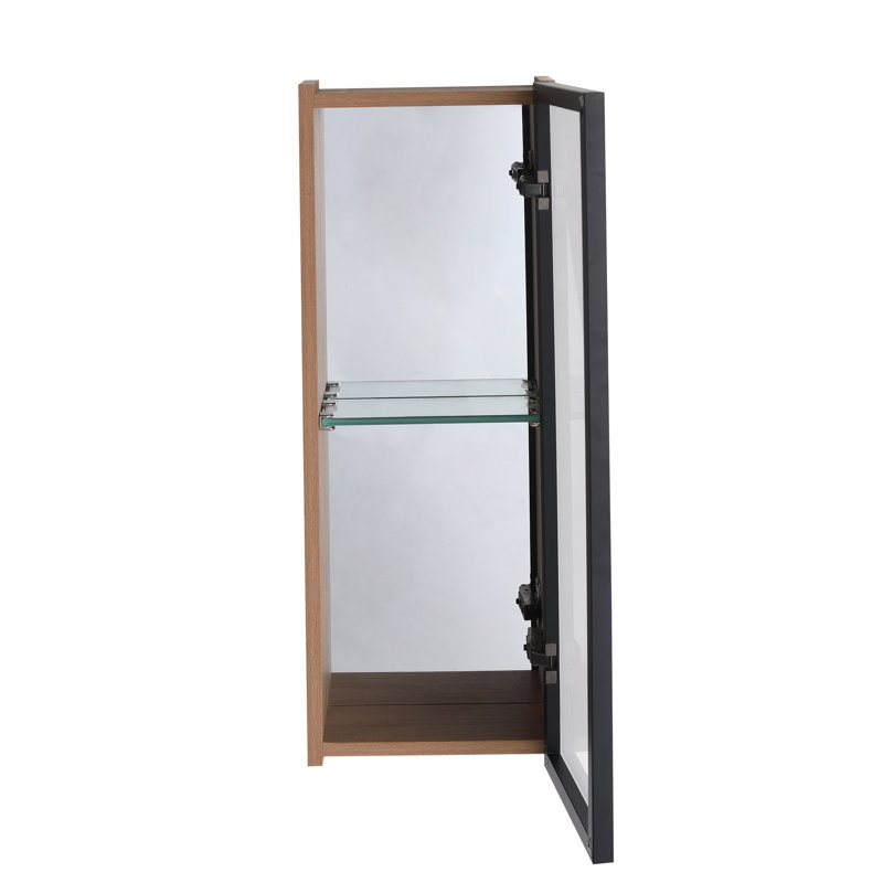 Coiffeuse de 30 po avec miroir, armoire à miroir murale avec porte en acrylique, miroir et armoire à cadre en aluminium noir