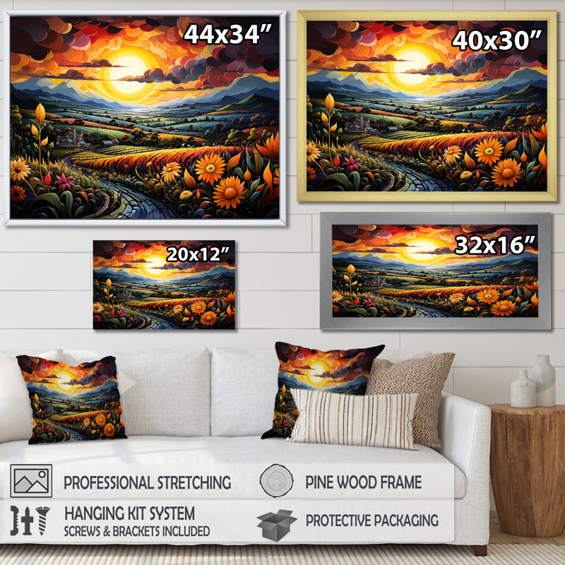«Whimsical Magical Fields» sur impression sur toile, Toile tendue, H 16 po x l 32 po x P 1 po