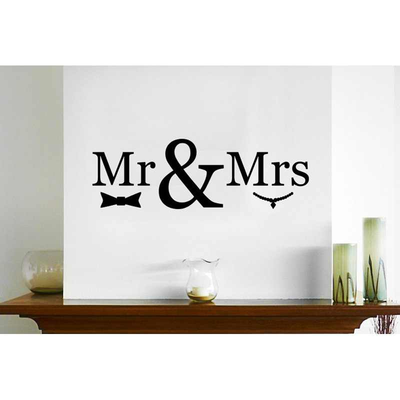 Mr Mrs Wall Sticker, Black, Medium