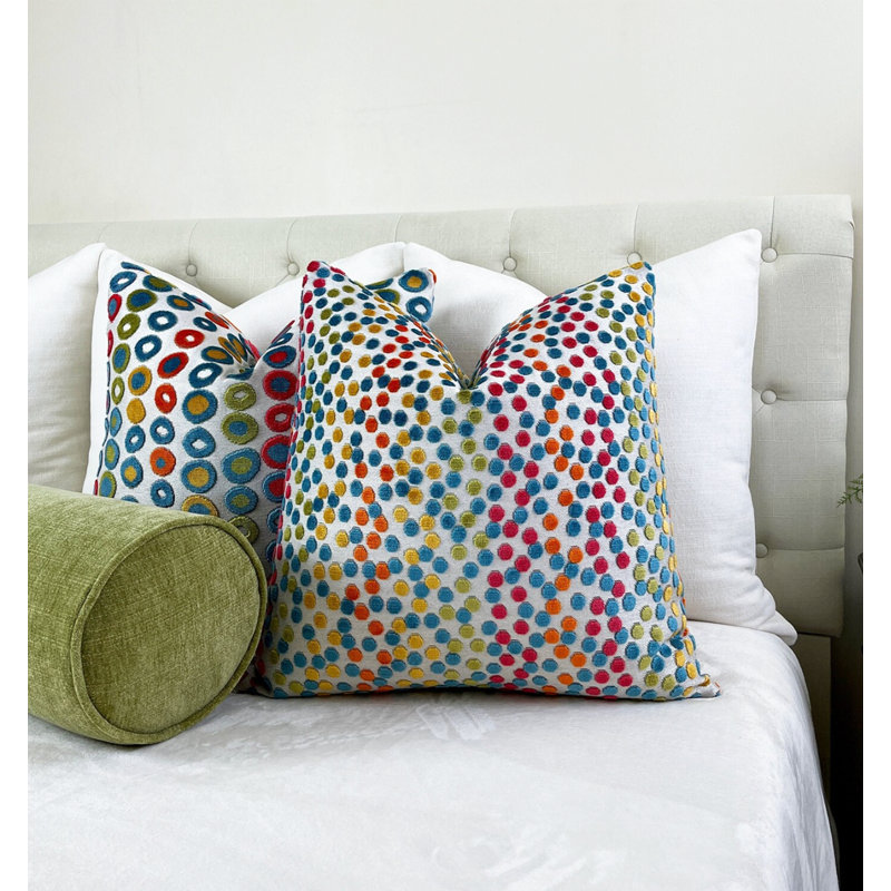 Confetti Velvet Throw Pillow Cover, 20"H x 20"W, Pink