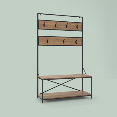 Lotus Hall Tree with Bench and Shoe Storage by 17 Stories