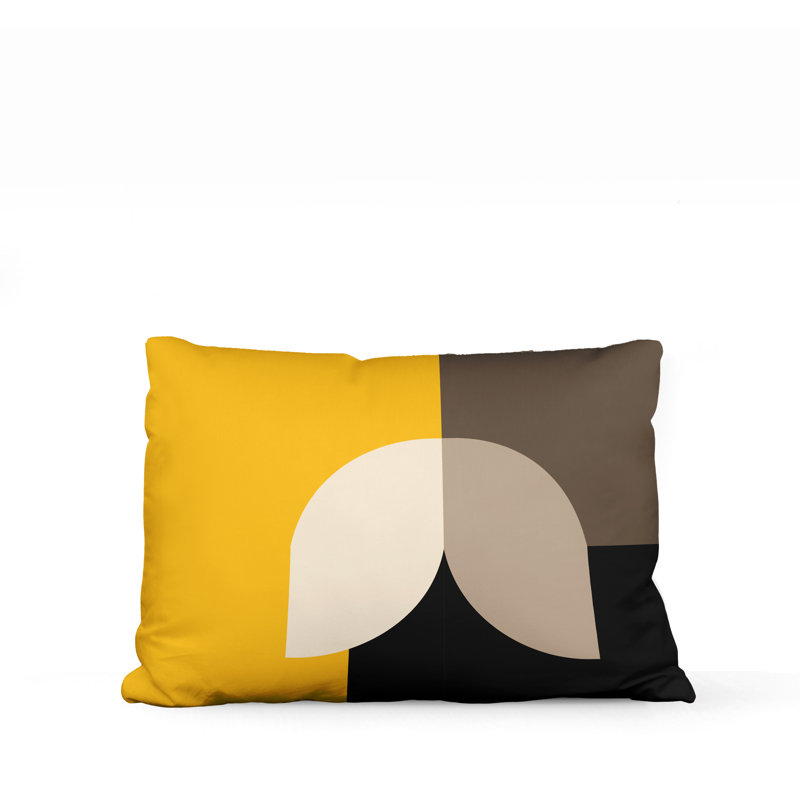 Coussin décoratif intérieur / extérieur en polyester filé Nini, Jaune