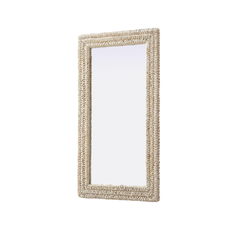 Rectangle Cornhusk Mirror in Linen White, 42" x 24"