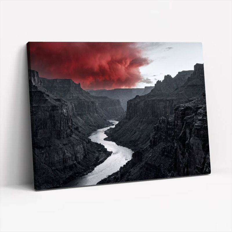 Ensemble d'une toile murale représentant un canyon spectaculaire, H 16 po x l 24 po, Toile tendue