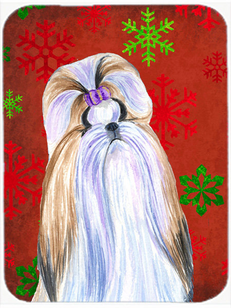 Planche à découper en verre tzu de l’allée de noël Ashlynn, Rouge / Vert