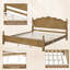 Cadre de lit en bois de style vintage américain classique avec tête de lit incurvée, conception à plateforme pour un soutien robuste, aucun sommier requis, pour les chambres traditionnelles-133401859-133401856