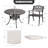 Patio 5 Pieces Cast Aluminum Dining Set With Umbrella Hole And Cushions-430740440
