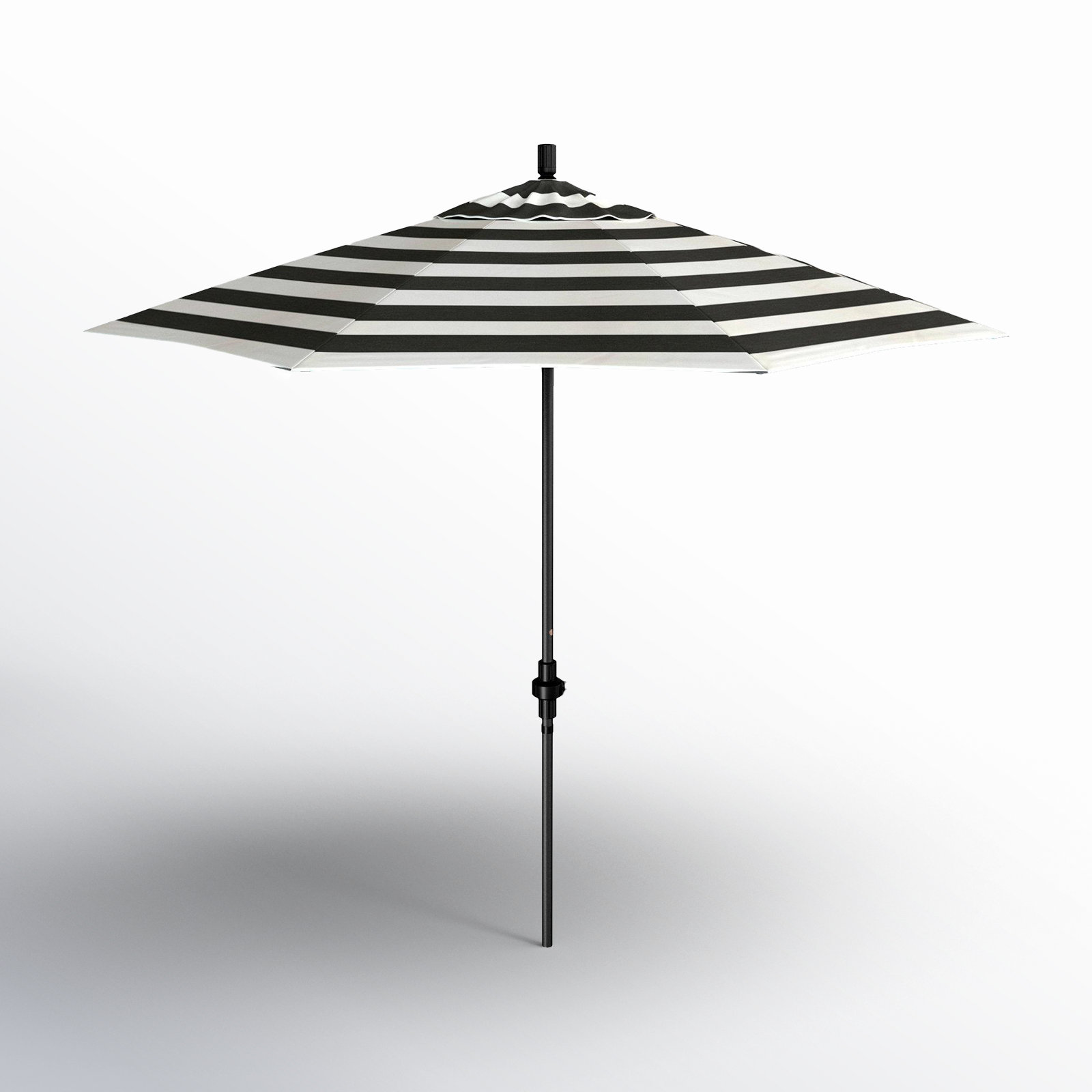 Garita 108'' Market Sunbrella® Umbrella, Cabana Classic Black Stripe Sunbrella®, Stone Black