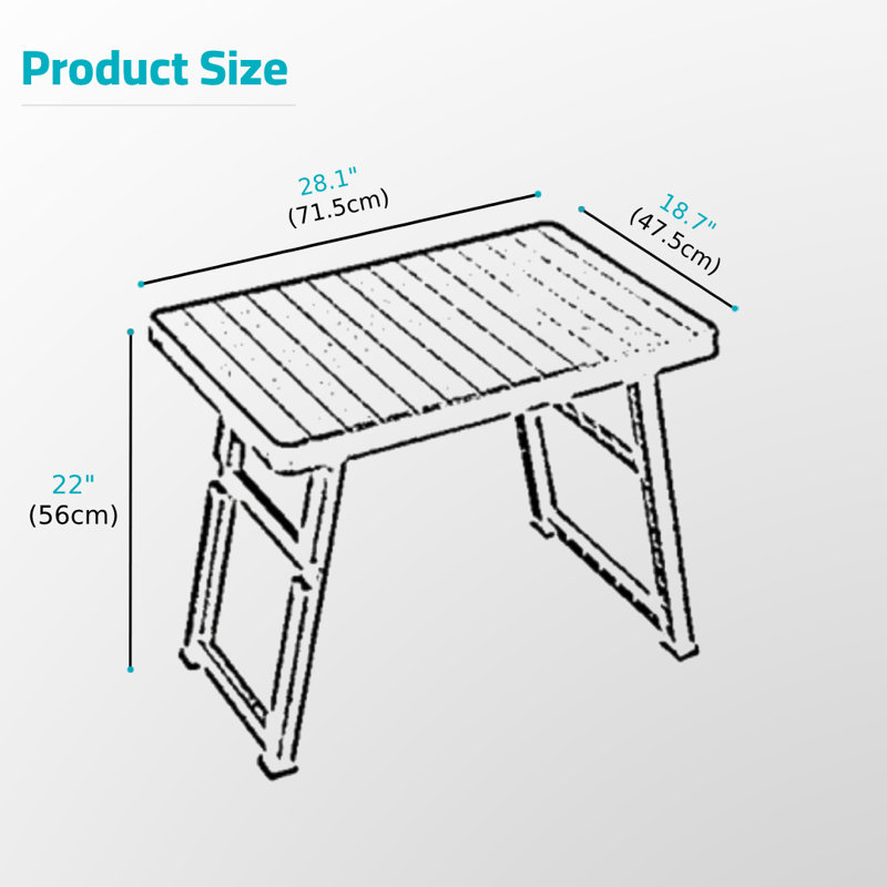 28.15'' Rectangular Folding Table, Purple