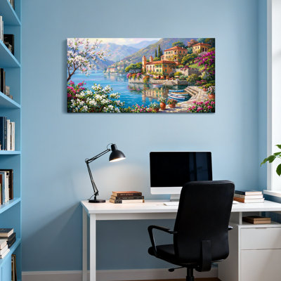 Paysages pittoresques et urbains avec des fleurs en fleurs