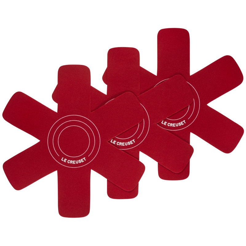 Cerise Red Felt Cookware Protectors Set of 3