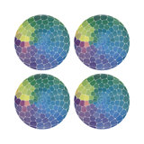 Mosaic Vegan Leather Round Pebble Placemat