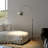 75 inch modern arched floor lamp with metal lampshade and weighted marble base