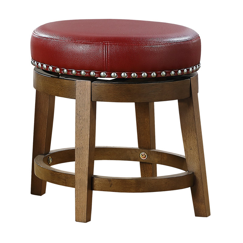 Ensemble de 2 tabourets pivotants ronds, chaise de style transitionnel pivotant à 360 degrés, Rouge